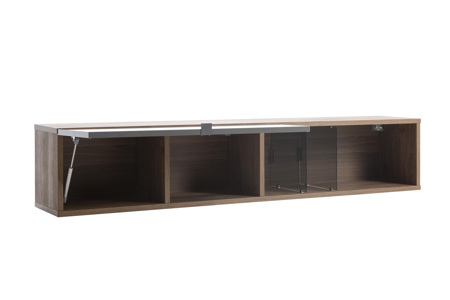 Composad Infinito pensile 1 ribalta 3 vani noce grigio 178 cm
