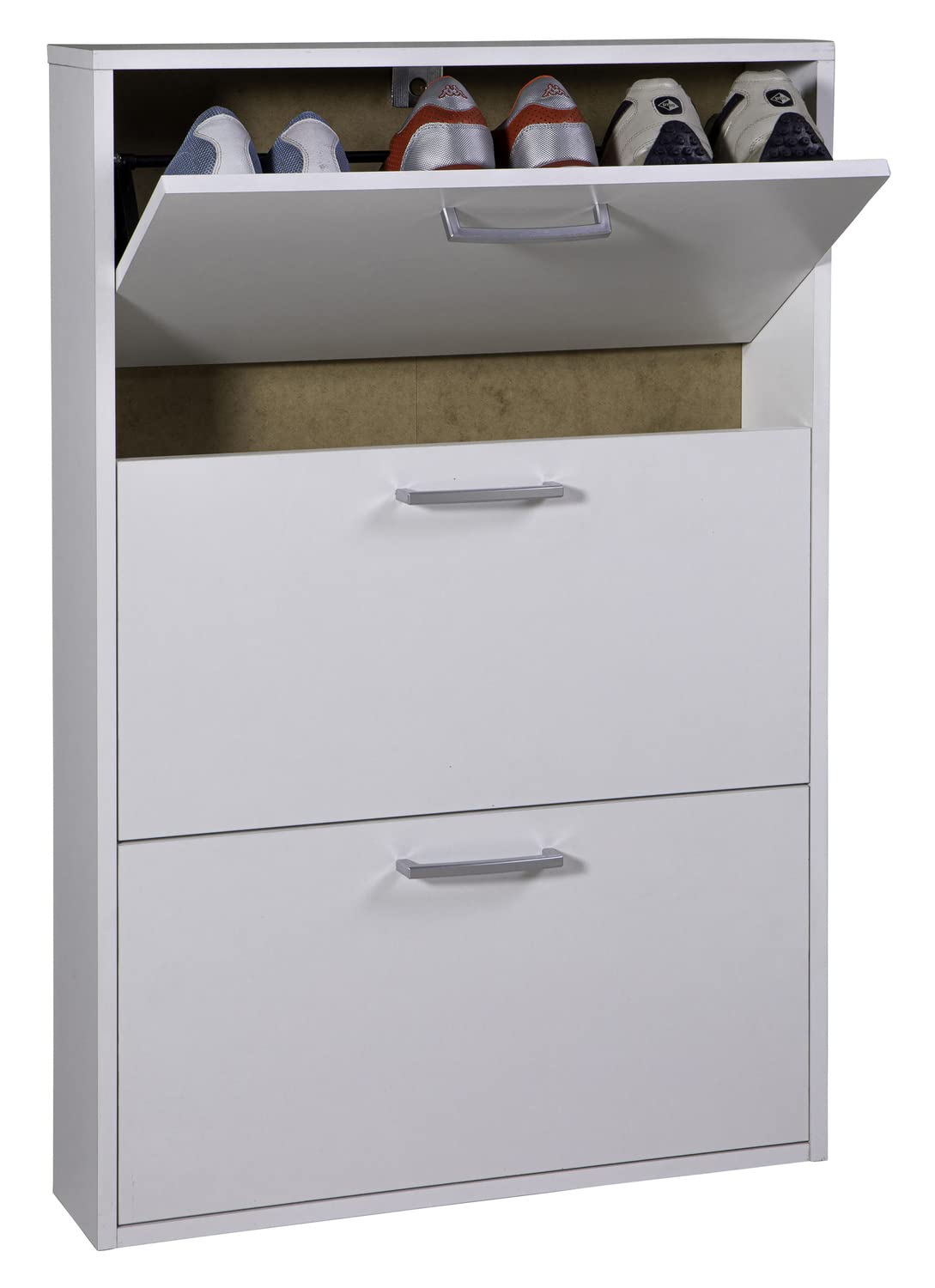 COMPOSAD Facile scarpiera 3 ribalte bianca 9 paia slim
