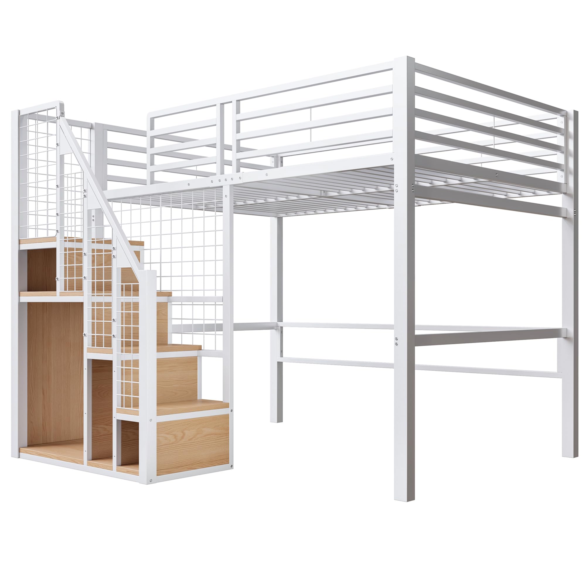 Dolamaní Letto a Soppalco 140x200 Bianco in Metallo