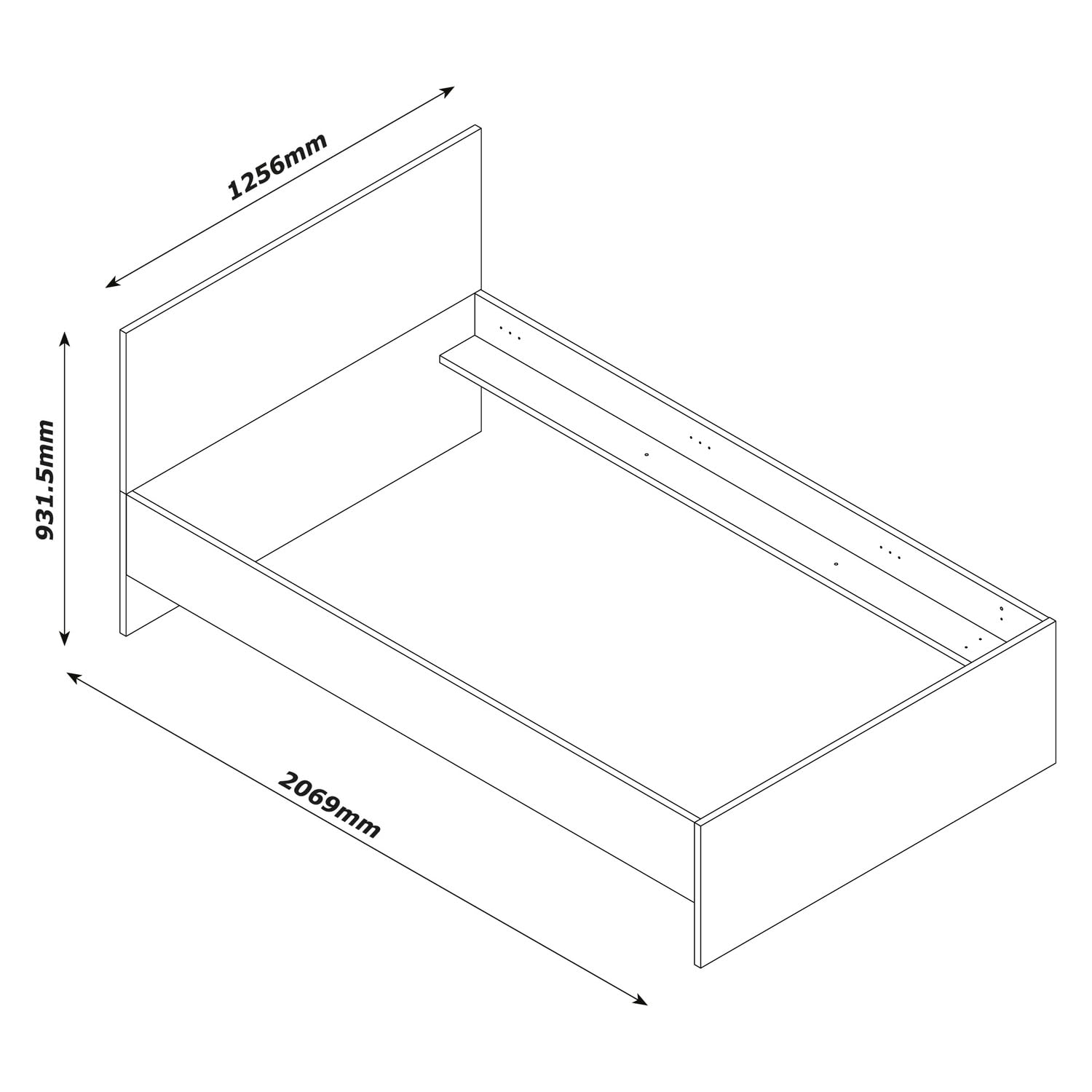 Composad Espresso Letto Singolo 120x200 Bianco Laccato