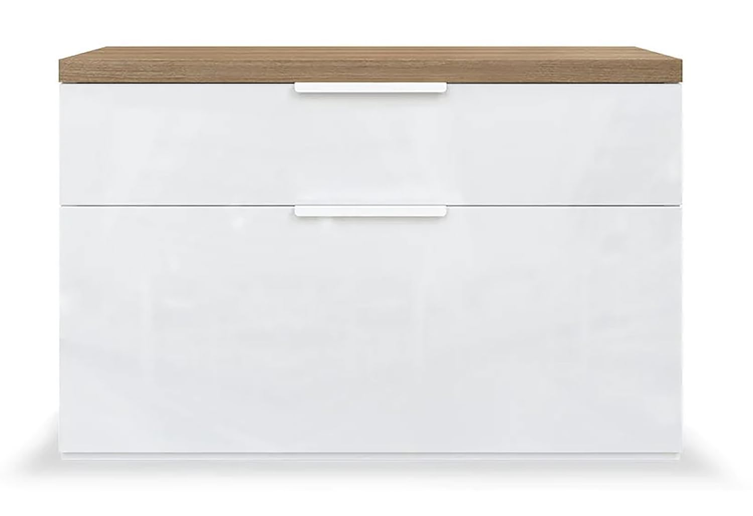 Composad 1 Cassetto 1 Ribalta Scarpiera Ingresso Bianco Rovere