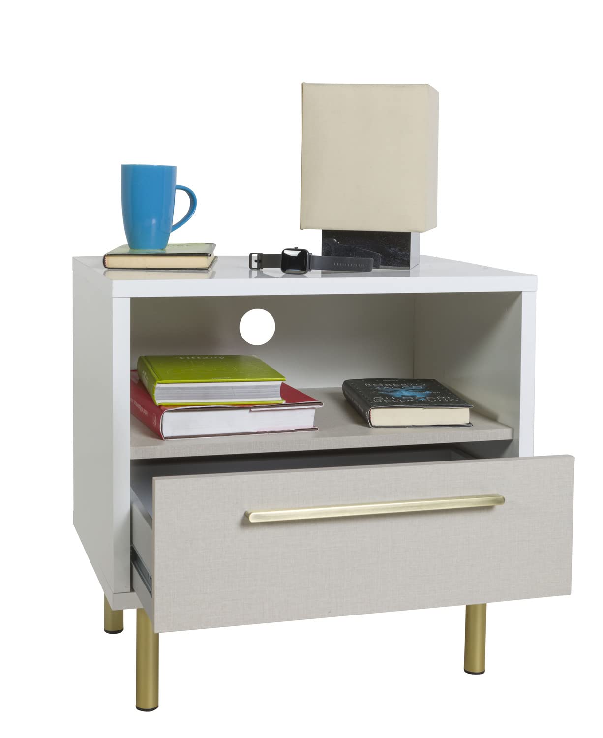 Composad Western comodino 1 cassetto vano twist bianco