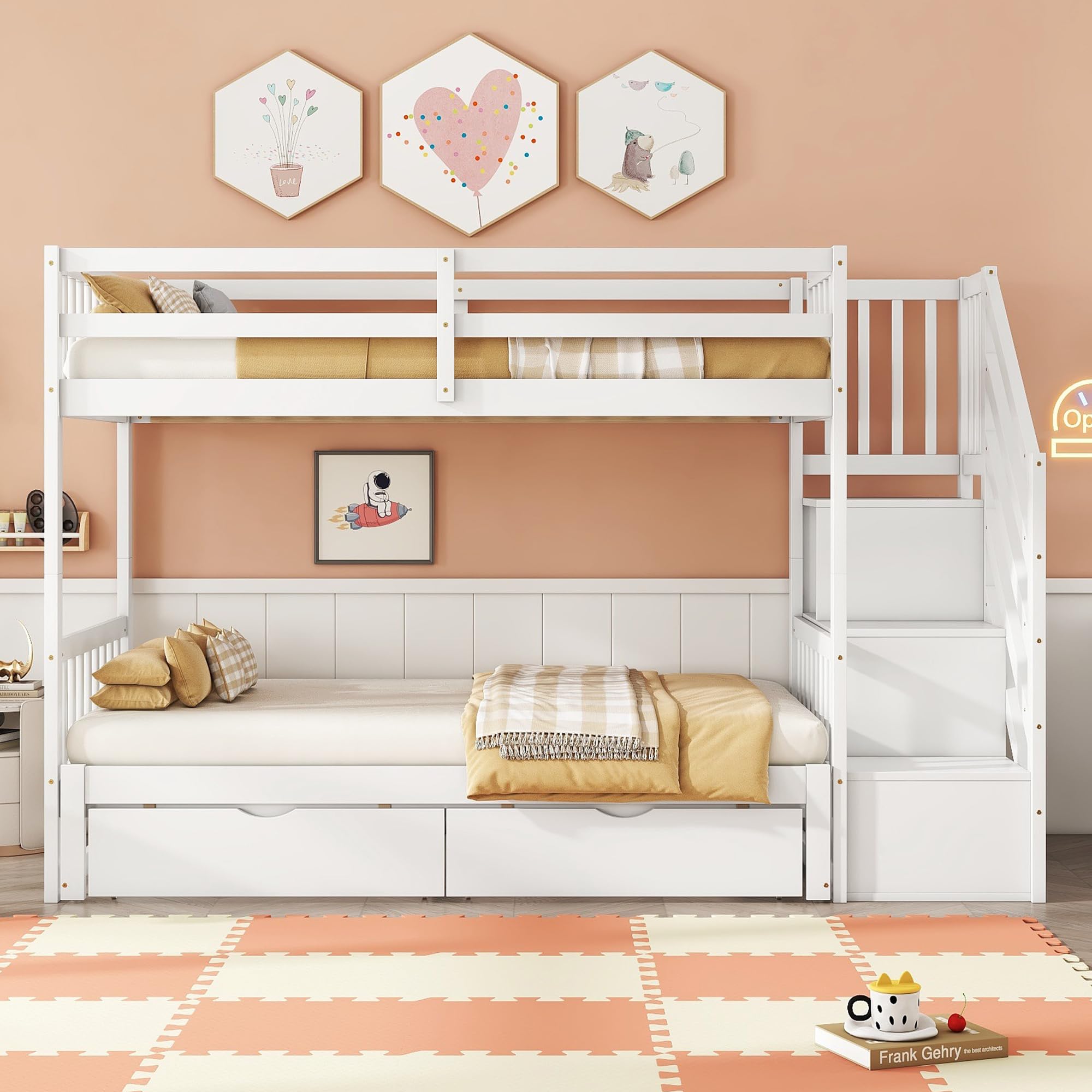 Dolamaní Letto a castello 90x200 bianco con estraibile