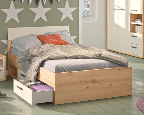 Composad MiPiace Letto Contenitore 120x200 con Cassetti Rovere