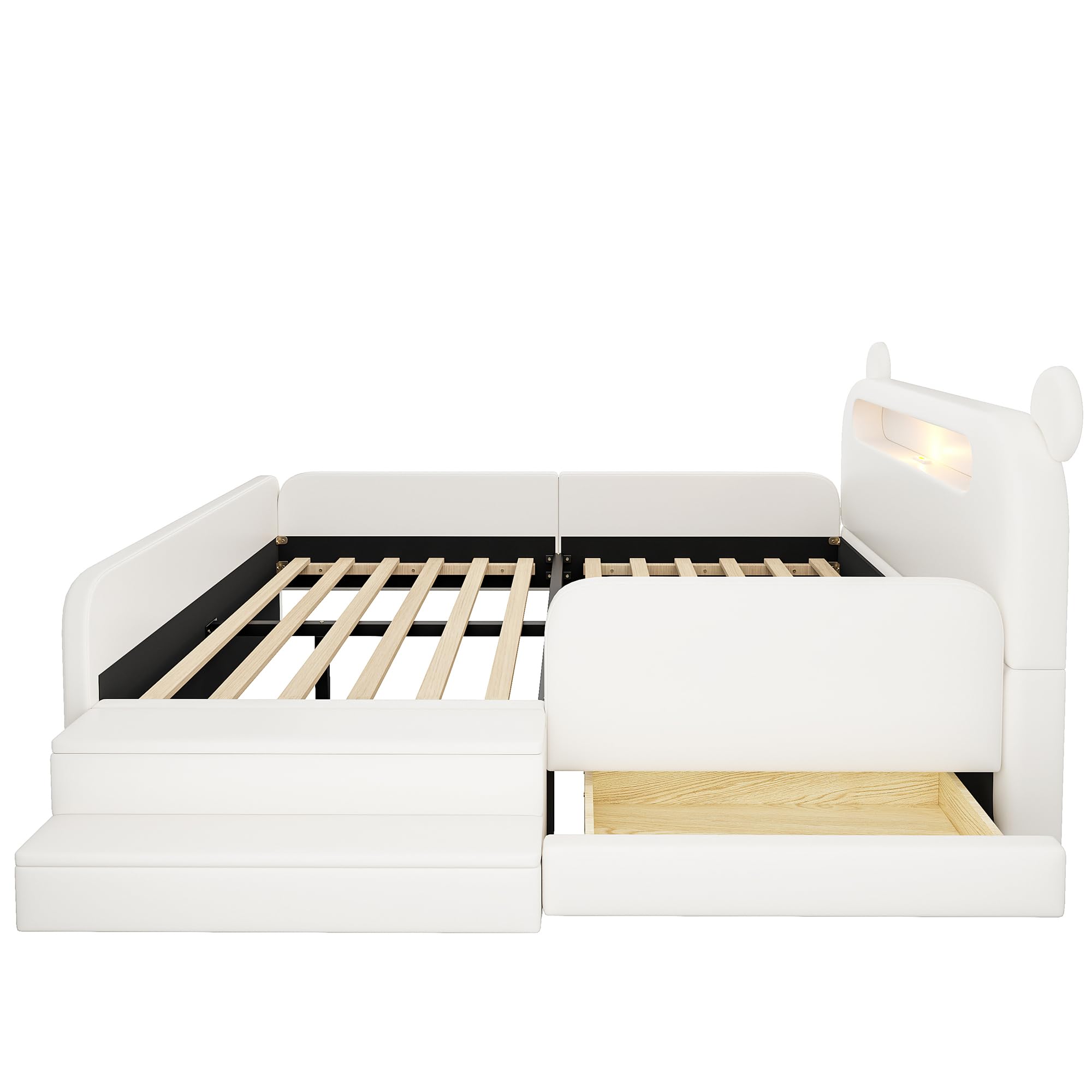 Dolamaní Letto Bambini Orso 140x200 Bianco Ecopelle