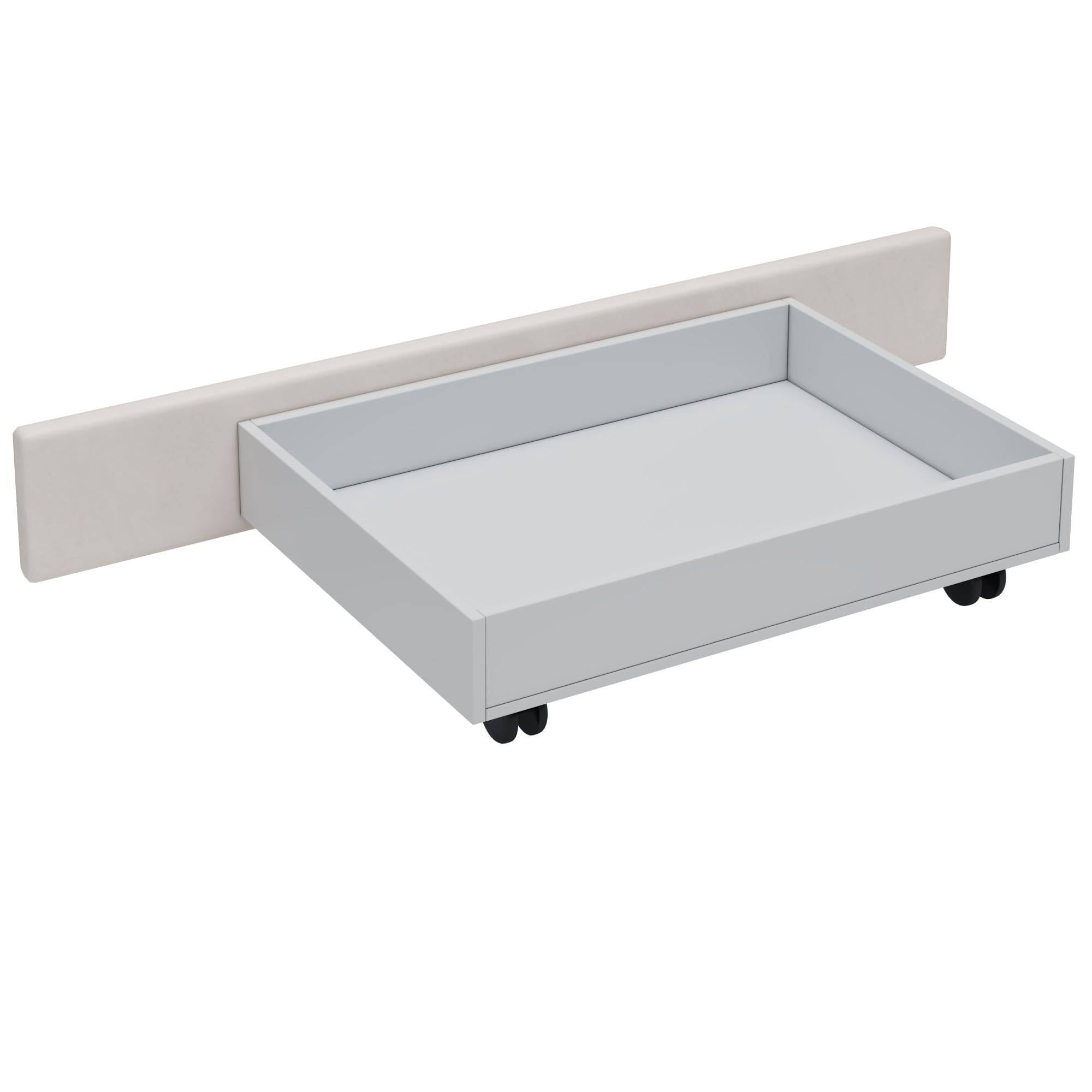 Dolamaní Letto imbottito in velluto 180x200 beige 4 cassetti