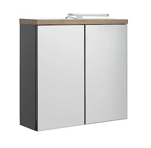 Composad Mundi Specchiera Bagno 2 Ante LED Grigio Titanio 70 cm