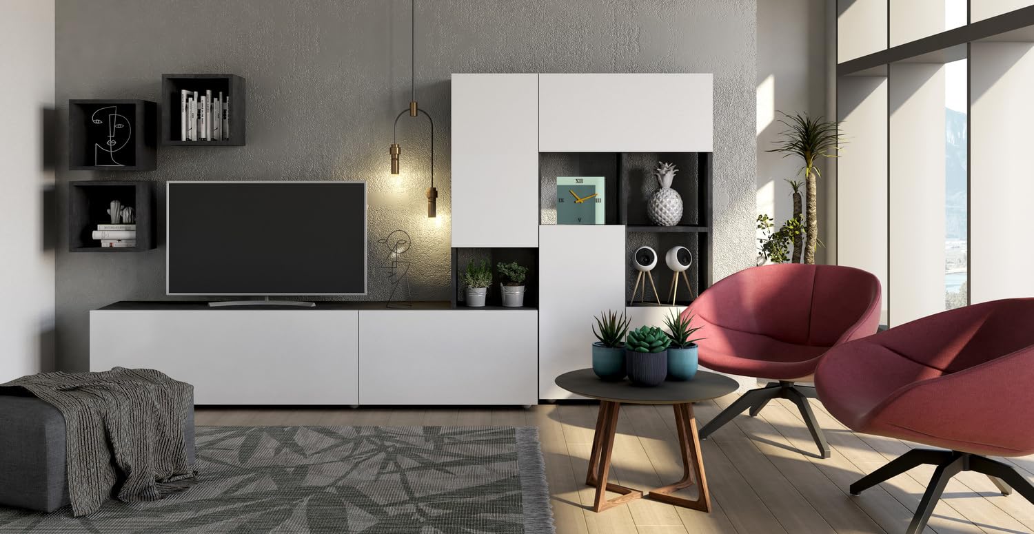 Composad Parnaso soggiorno completo parete bianco grigio