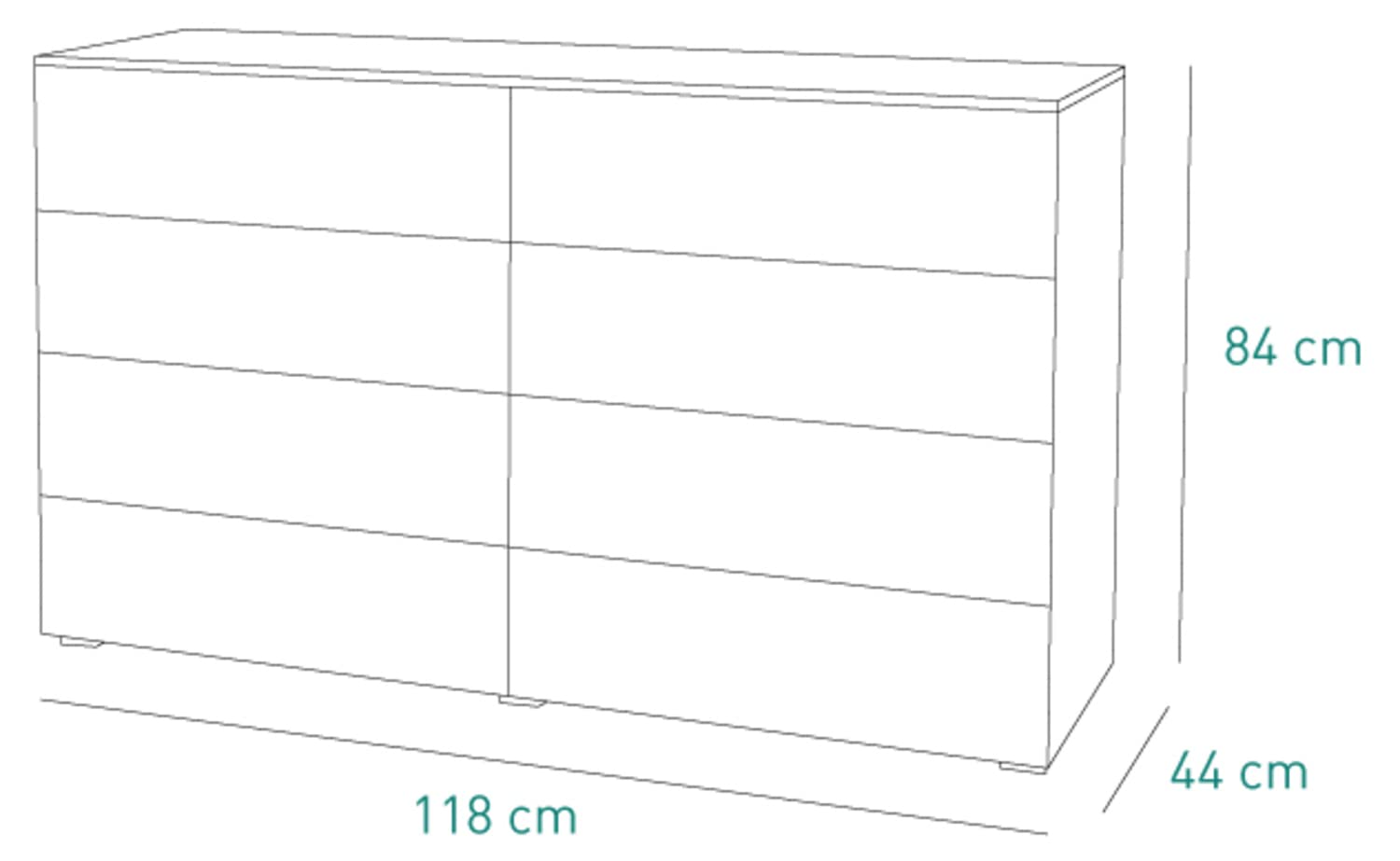 Composad Privilegio Cassettiera 8 Cassetti Rovere Grey Oak