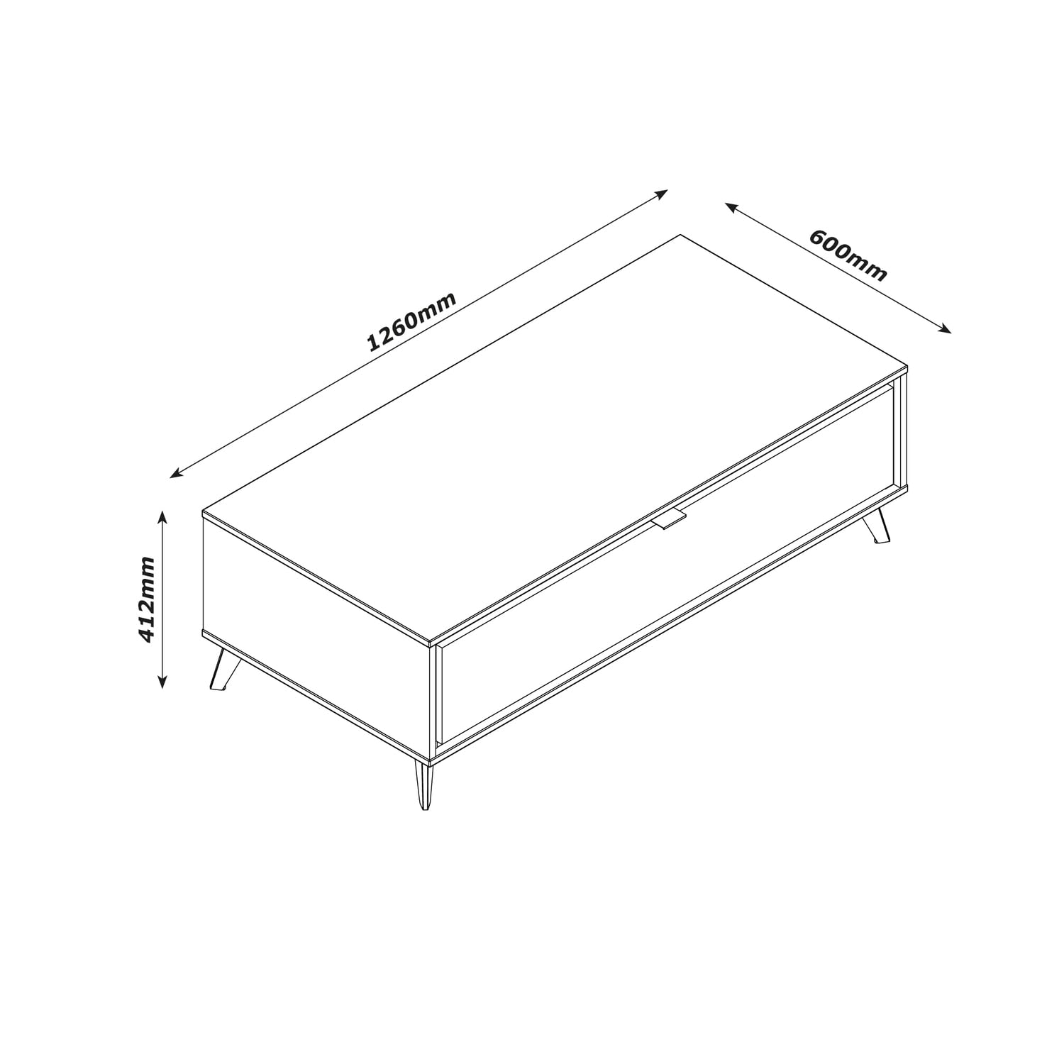 Composad Cornice 1 Cassetto Tavolino Salotto Rovere Titanio