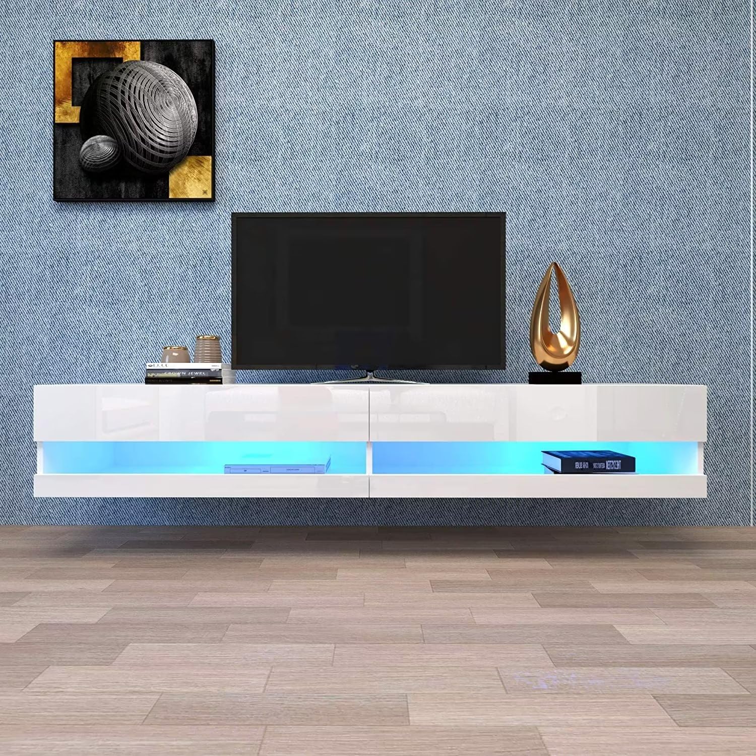 Dolamaní mobile TV bianco 140 cm sospeso