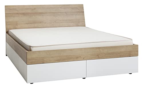 Composad Passacor Letto Matrimoniale 4 Cassetti Rovere Bianco 160x200