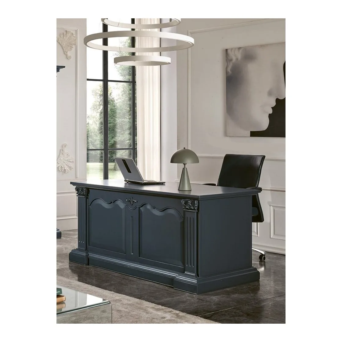 Epocantica Classica scrivania 4 cassetti pioppo 170 cm
