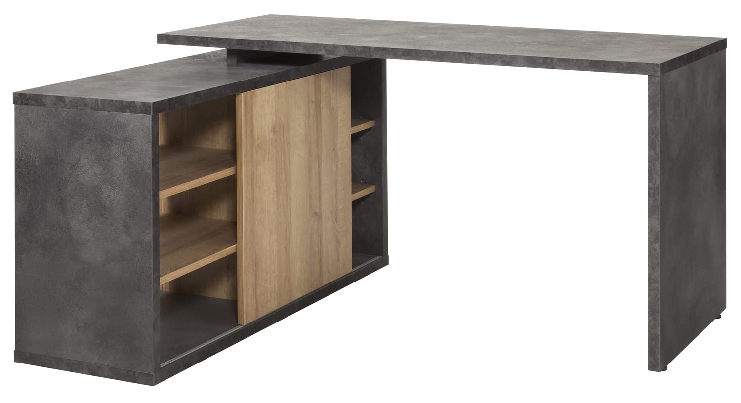 Composad Core Scrivania Angolare 6 Vani Rovere Grigio
