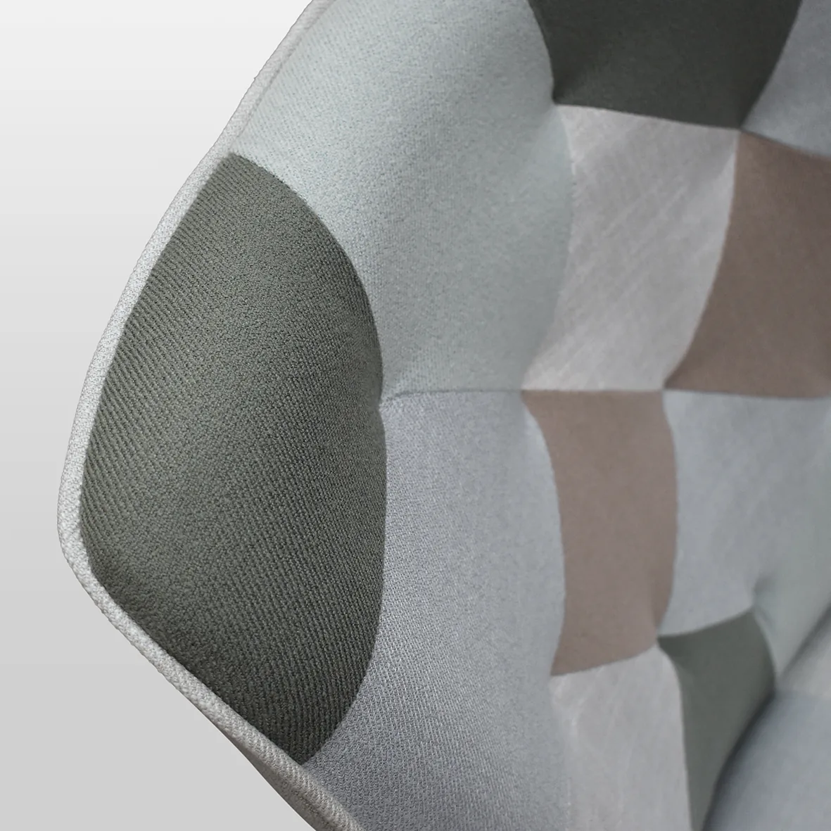 Epocantica Mila Poltrona Patchwork con Poggiapiedi Verde