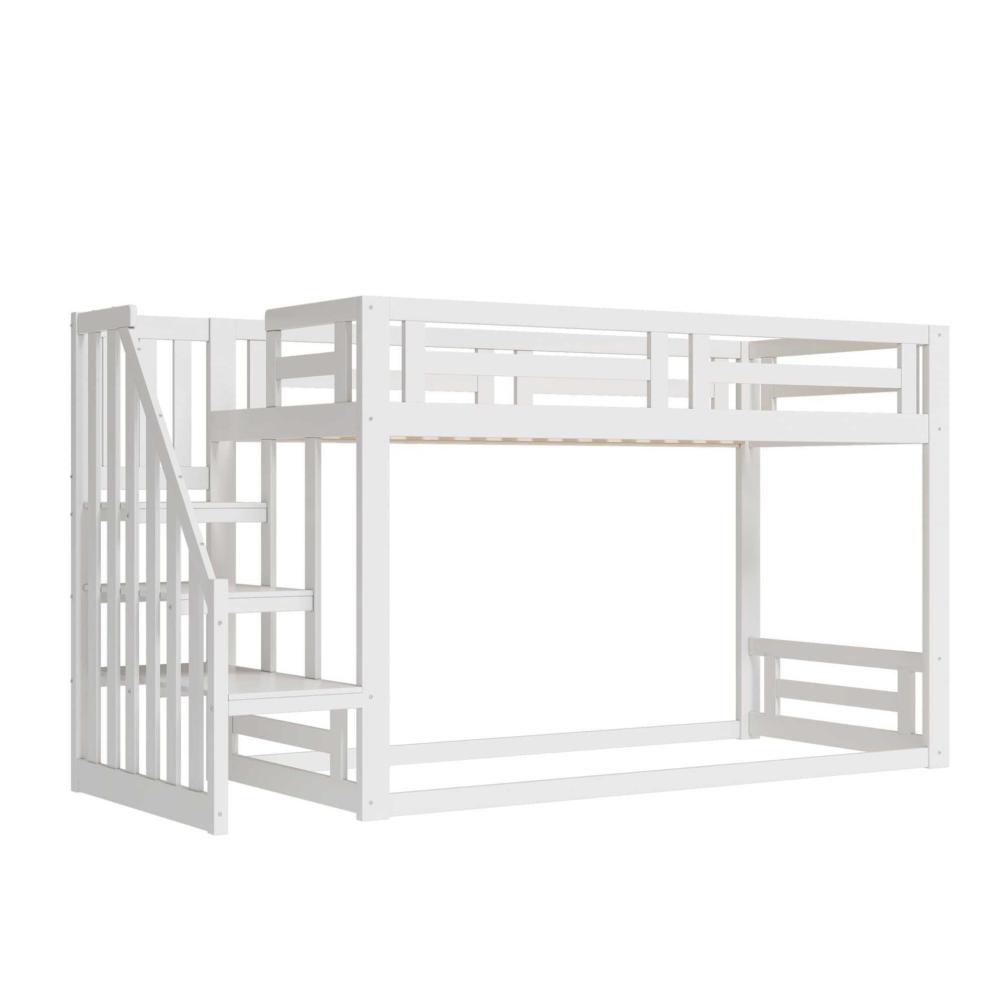 Dolamaní Letto a castello 90x200 legno bianco con scala