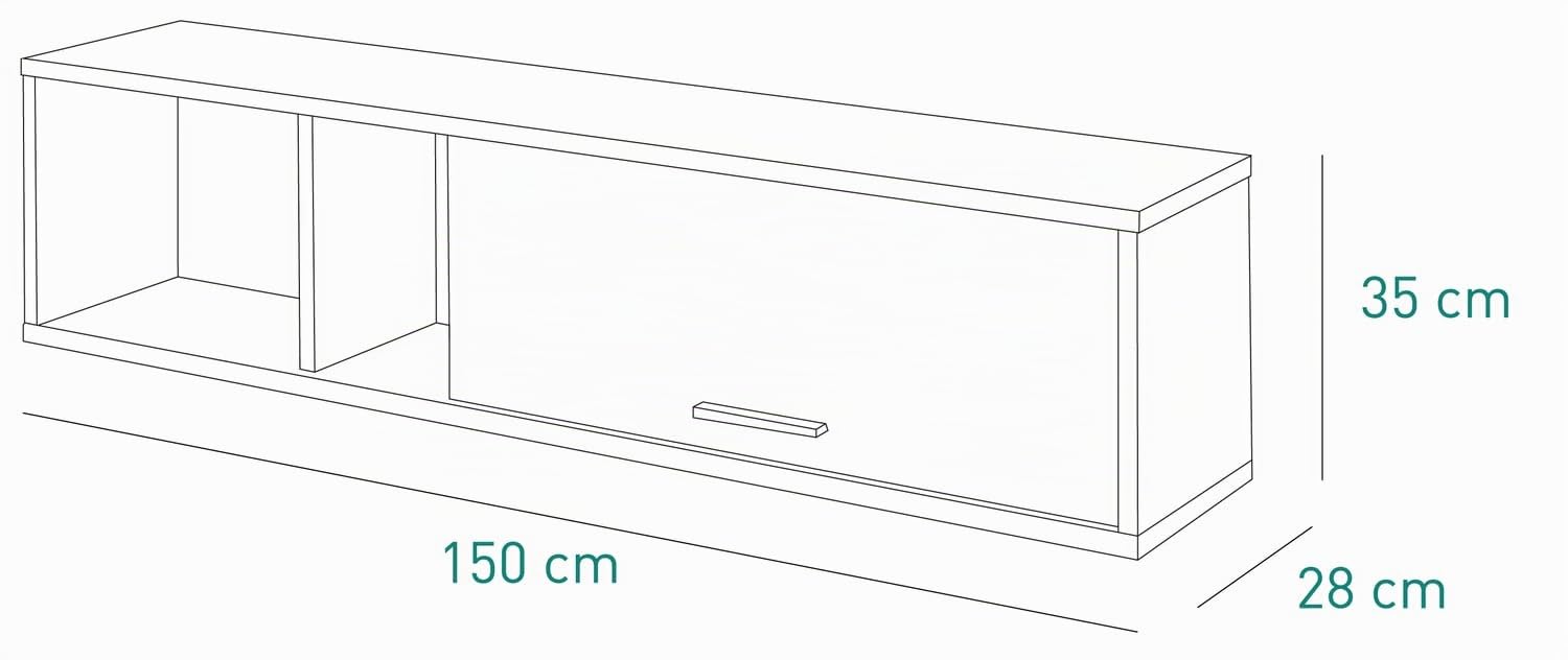 Composad Vitruvia Pensile 150 cm Rovere Miele e Nero 1 Ribalta