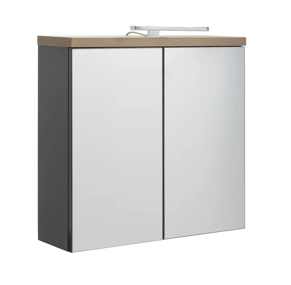 Composad Mundi Specchiera Bagno 2 Ante LED Grigio Titanio 70 cm