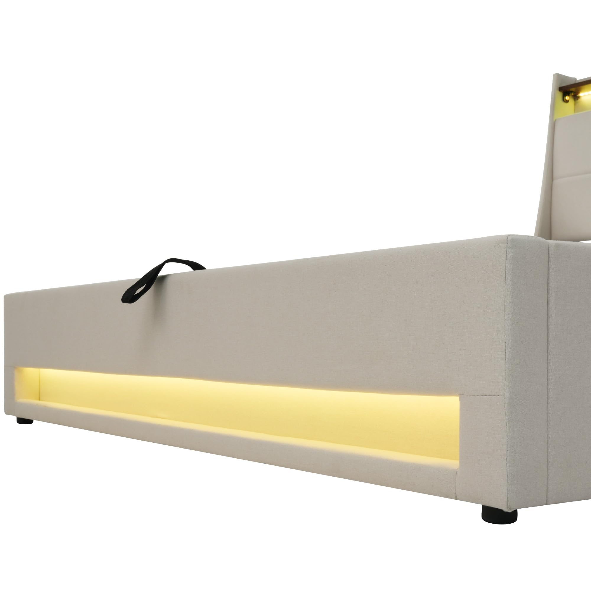 Dolamaní letto contenitore 160x200 beige con LED