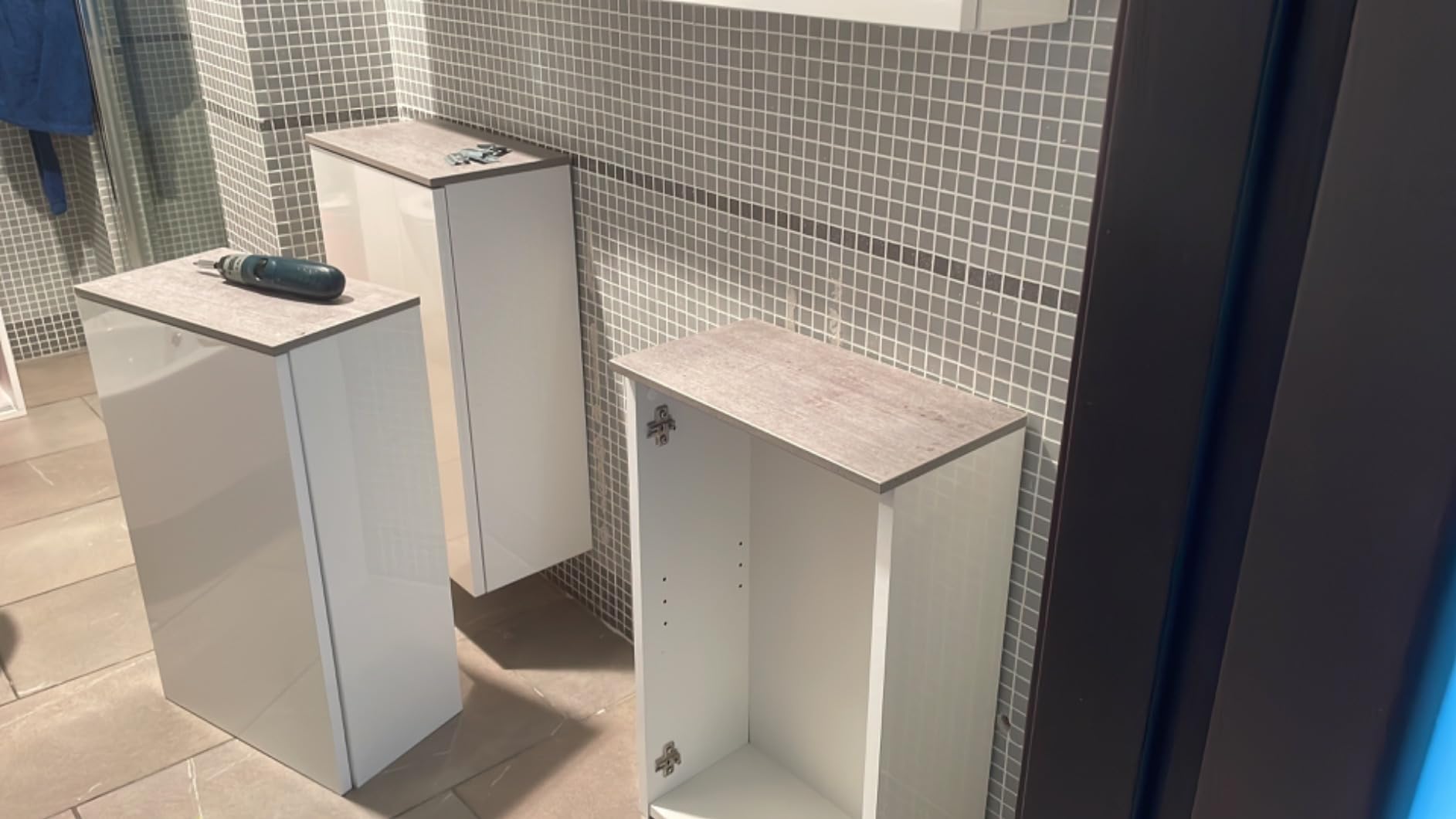 Composad Galaverna Pensile Bagno 40x65x22 Cemento Bianco