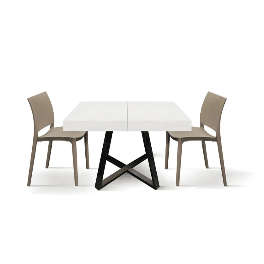Epocantica Tavolo Allungabile 95x90 4-6 Posti Base Nera