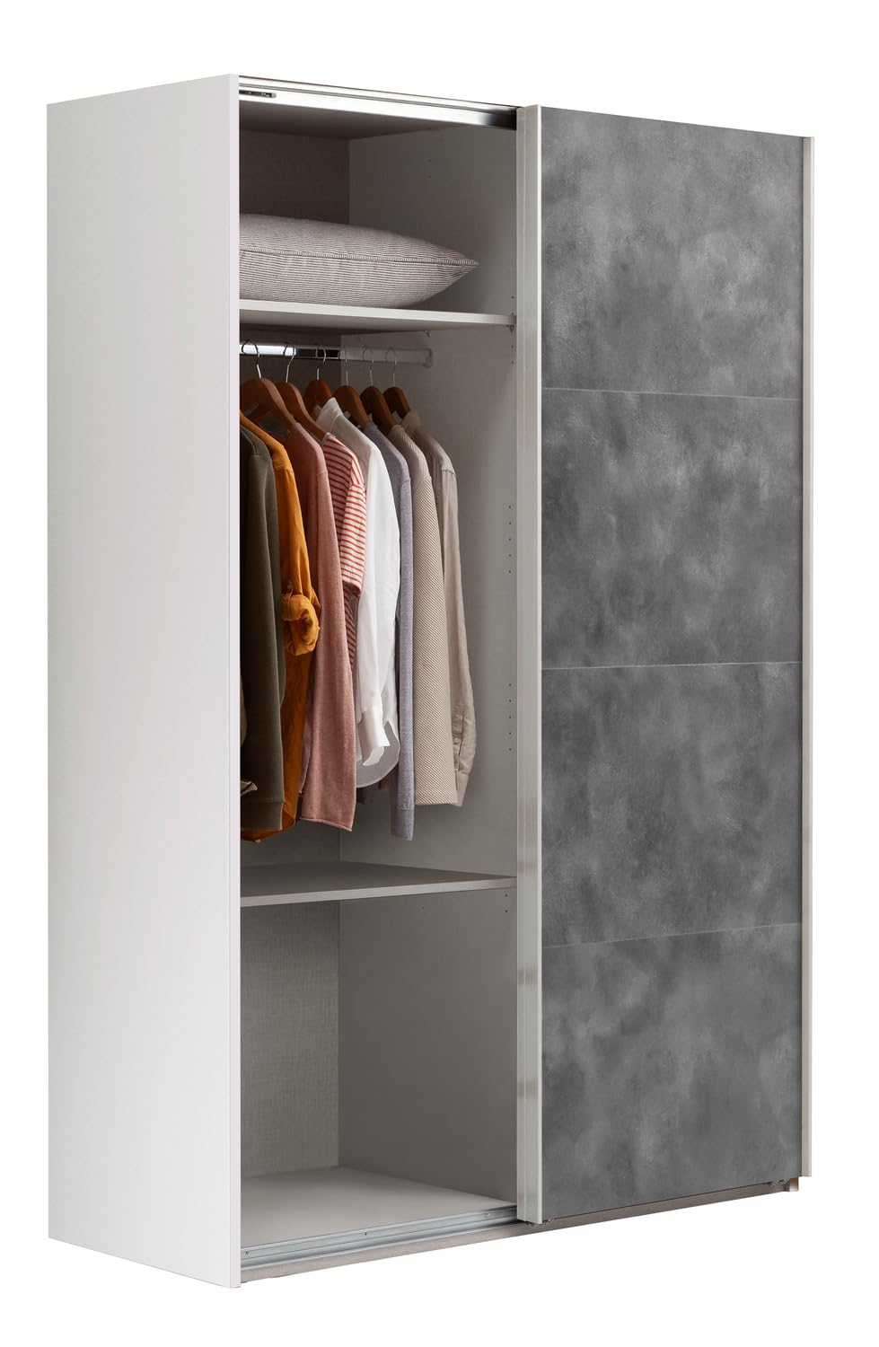 Composad Systema Armadio 2 Ante Scorrevoli 150 cm Grigio Bianco Specchio