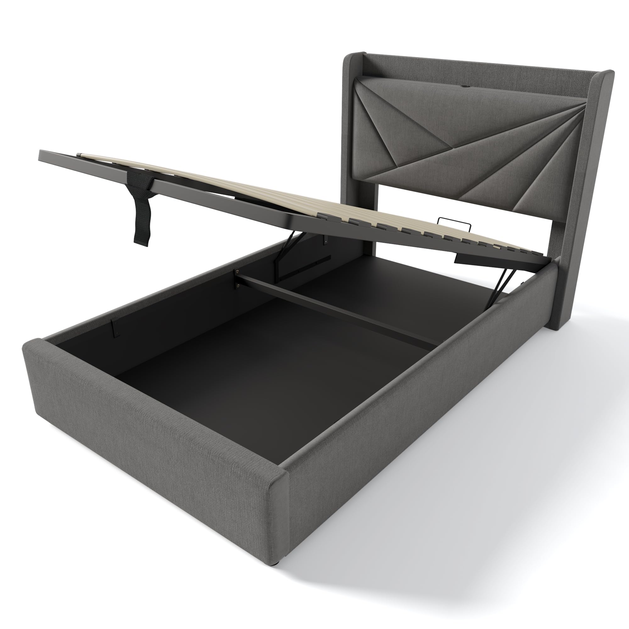 Dolamaní 822021AAB-11 Letto imbottito 90x200 grigio lino USB