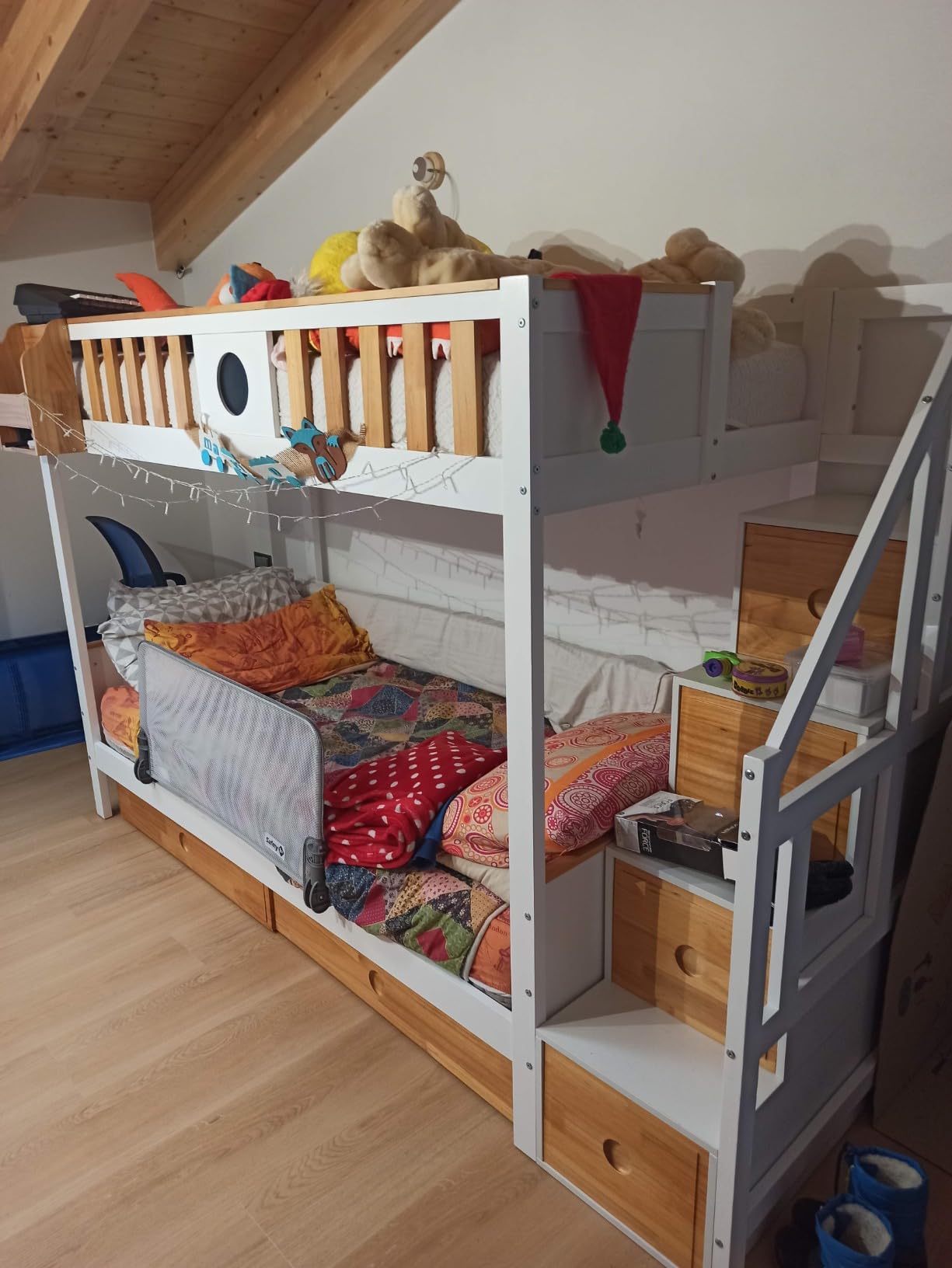 Dolamaní Letto a Castello 90x200 Scala 4 Vani Bianco Naturale