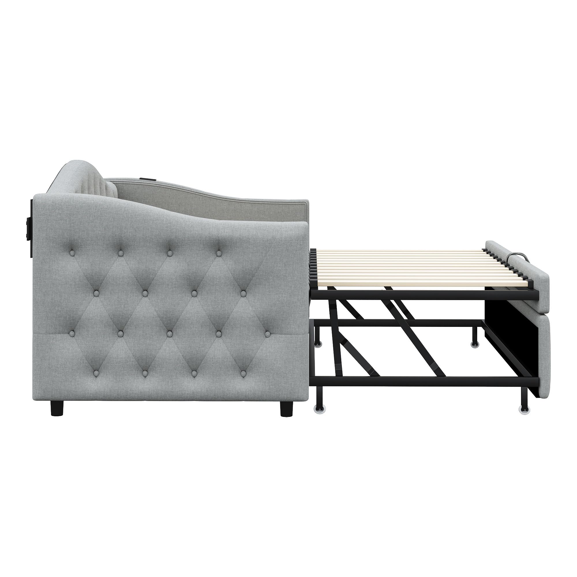Dolamaní Divano Letto 90/180x200 Grigio Tessuto Lino