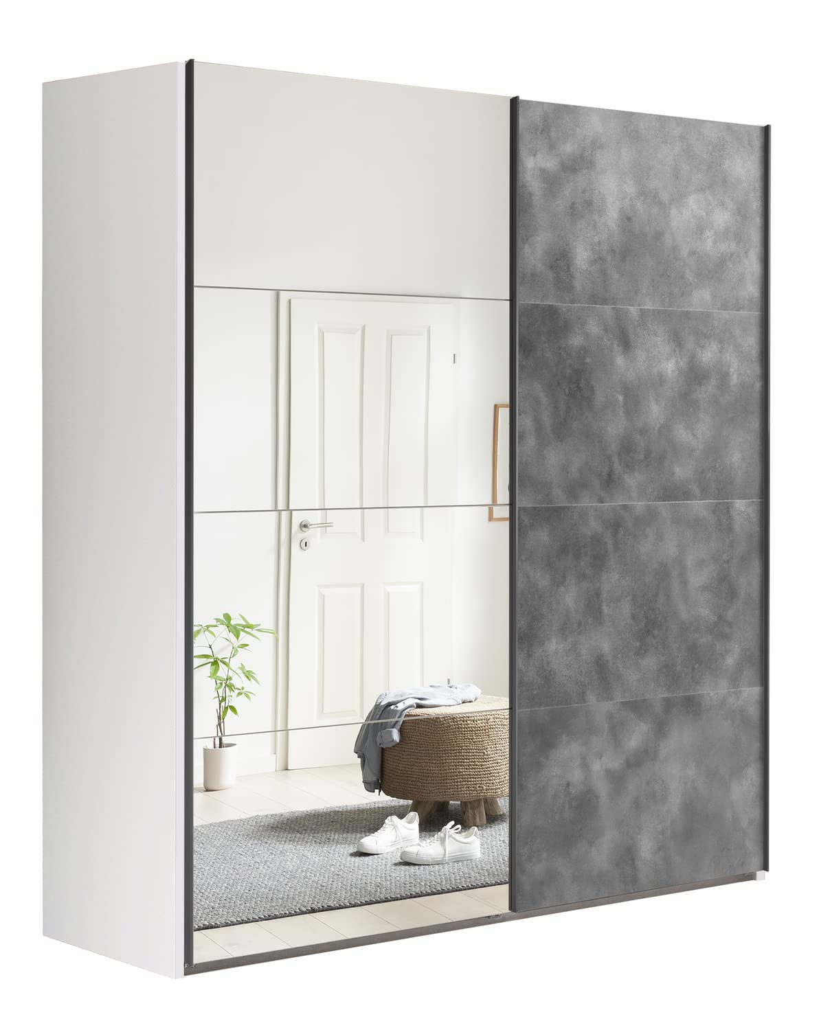 Composad Systema 200x223x67 armadio 2 ante scorrevoli specchio grigio