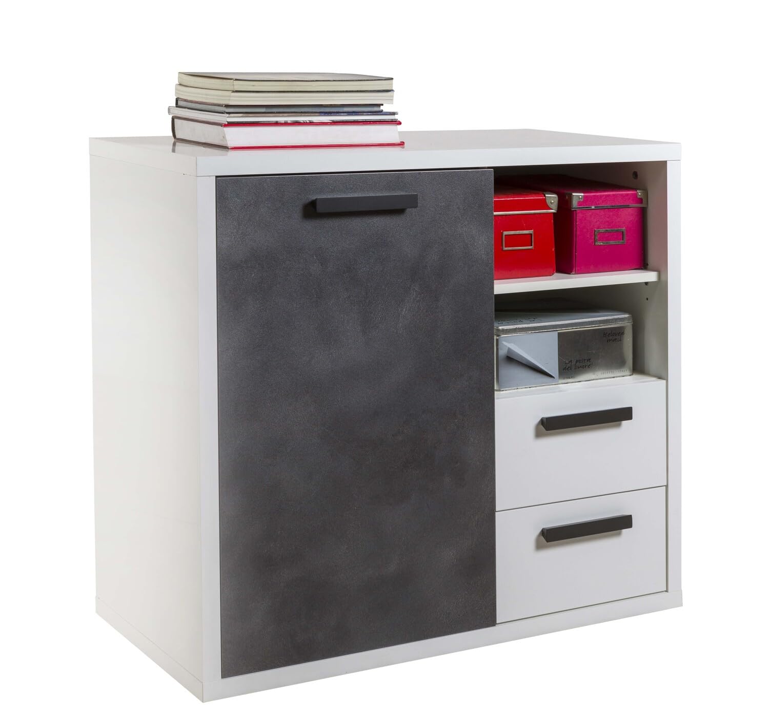 Composad Velata 1 Anta 2 Cassetti 2 Vani Mobile Bianco Rovere Ufficio