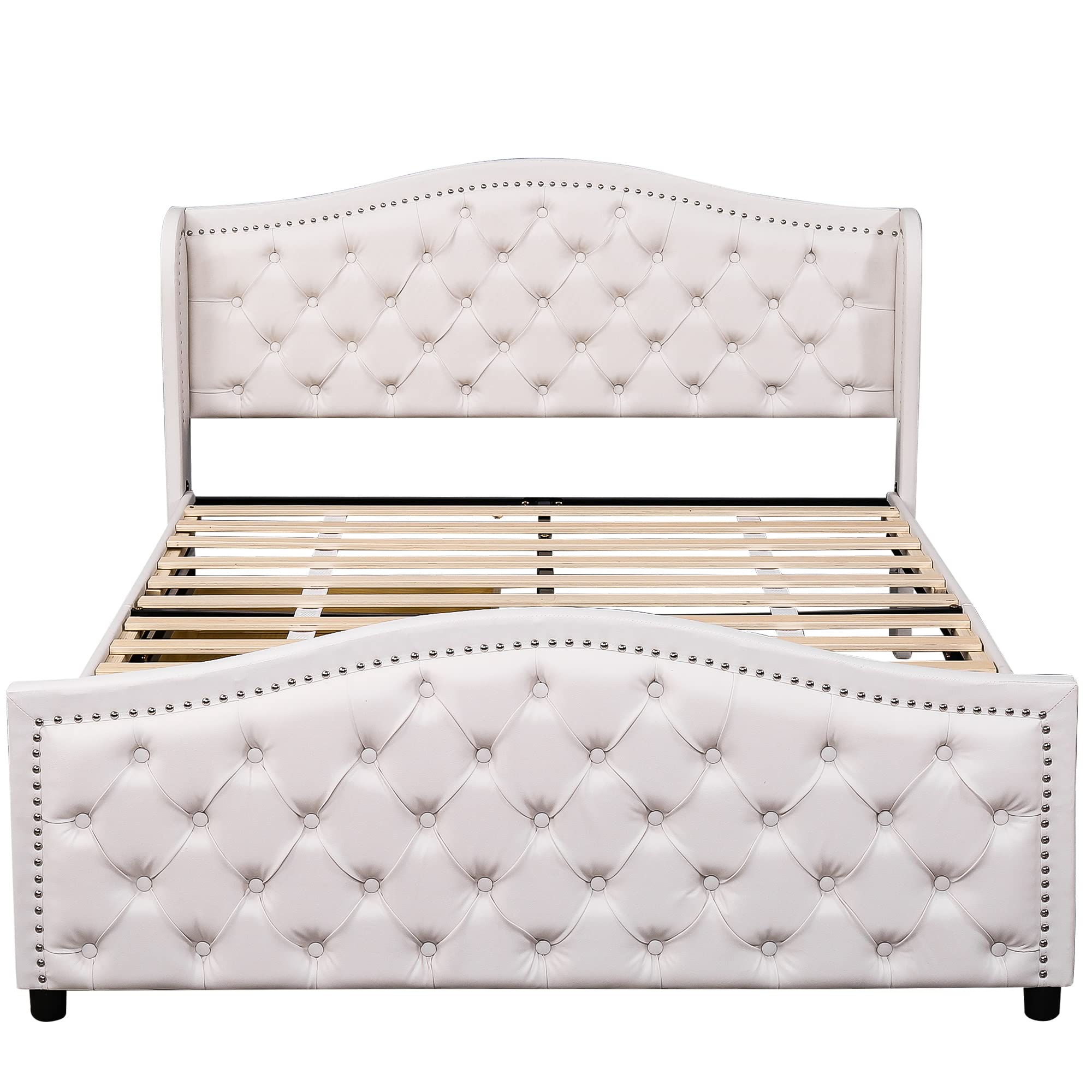 Dolamaní Letto matrimoniale 140x200 bianco con cassetti