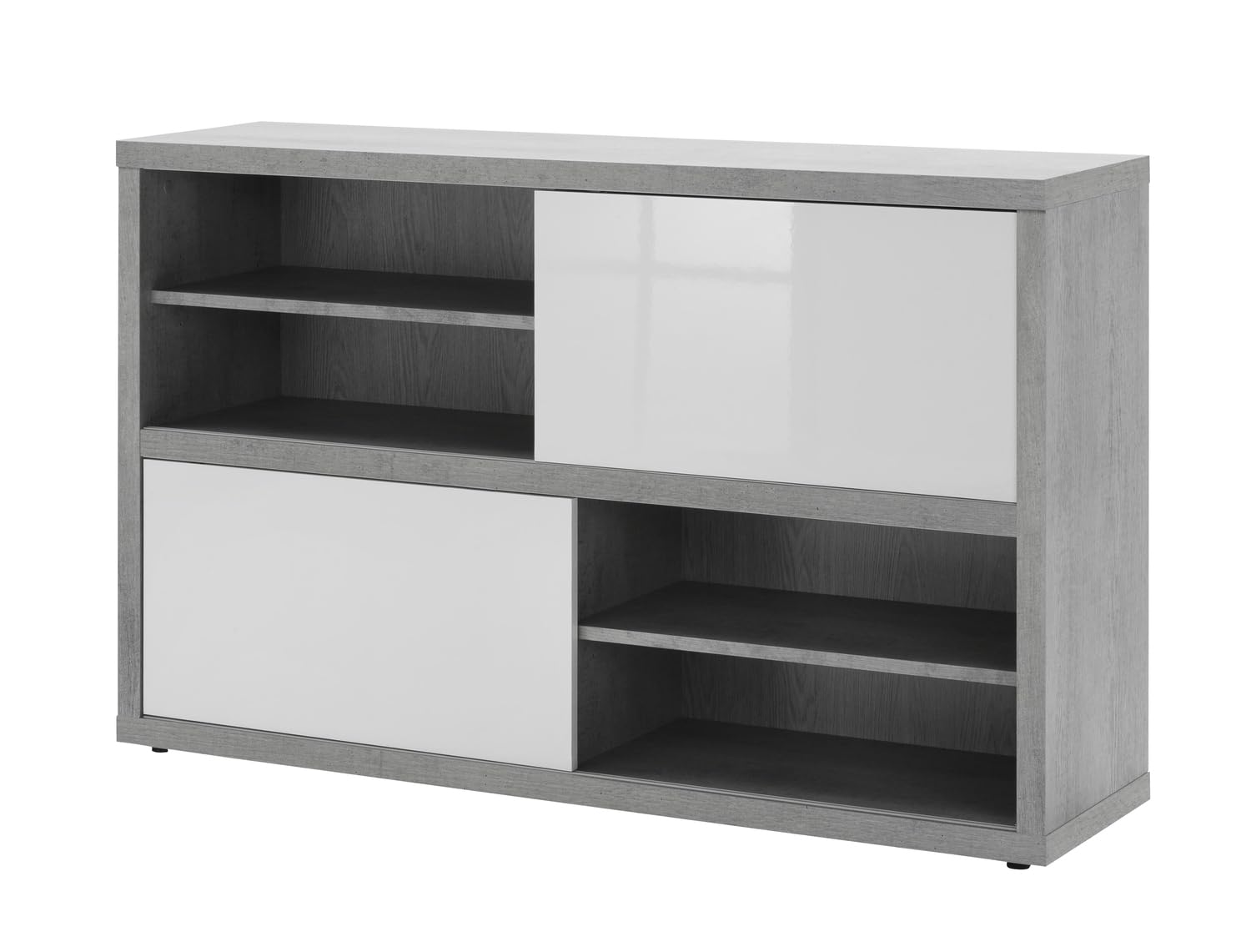 Composad Pratico Mobile Ante Scorrevoli Cemento Bianco 140 cm
