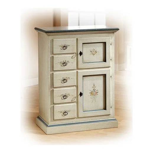Epocantica Arte Povera Stipo Credenza 2 Porte 4 Cassetti Laccata