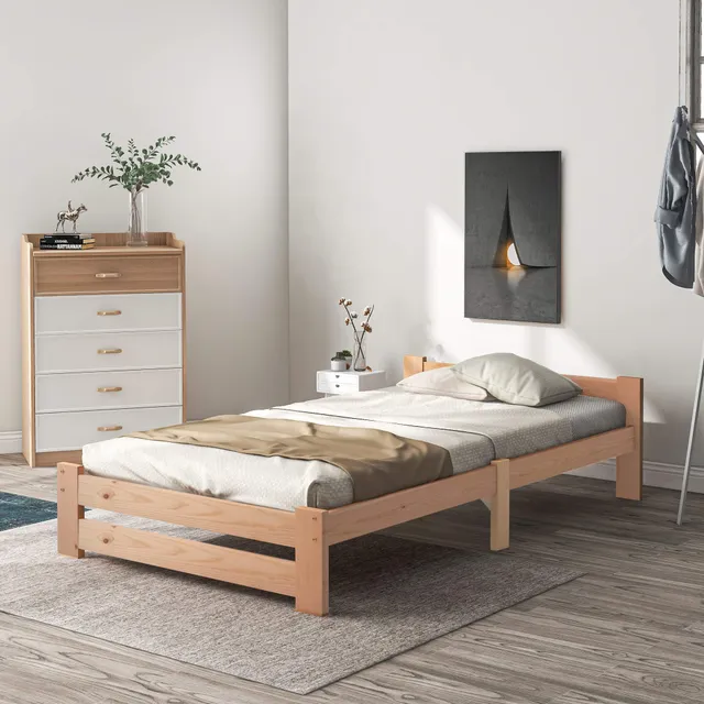 Dolamaní Letto singolo in pino 90x200 con rete a doghe