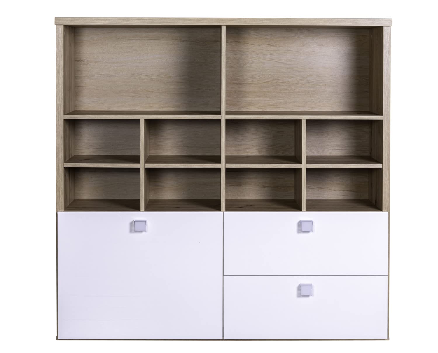 Composad Globo Libreria 131 cm Rovere Miele e Bianco
