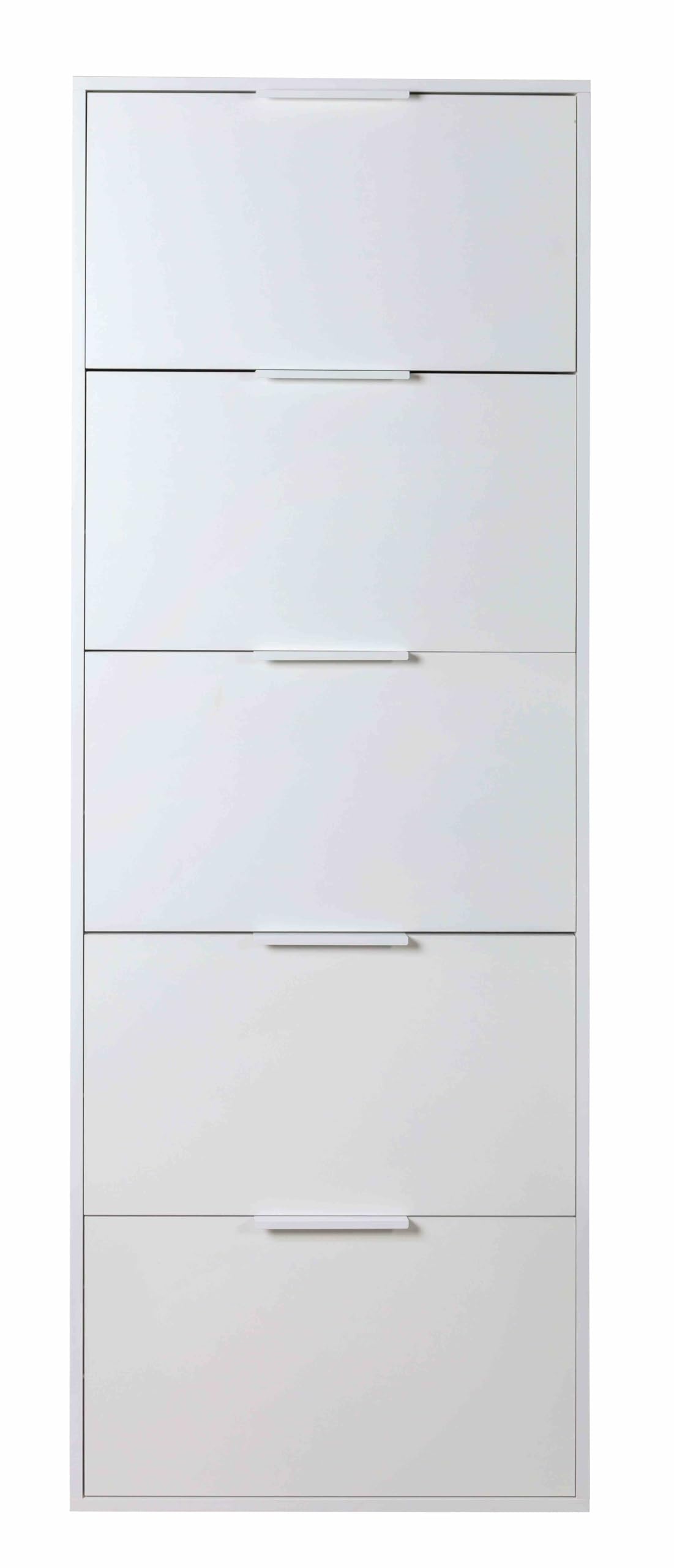 COMPOSAD Espresso scarpiera 5 ribalte bianco laccato slim