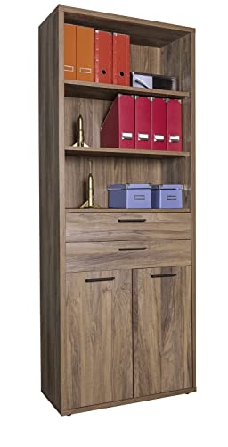 Composad Davinci Brera libreria alta 2 ante 2 cassetti noce