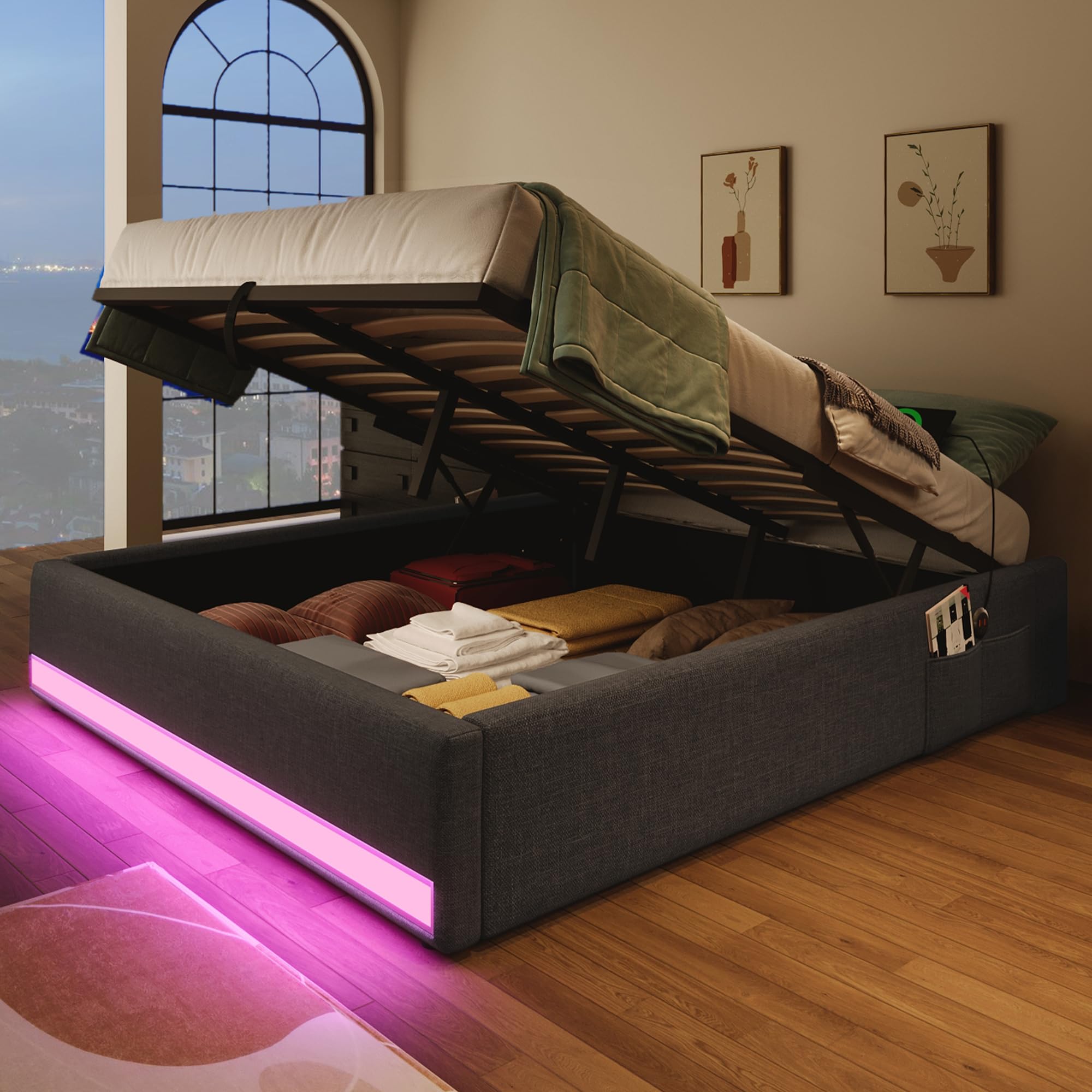 Dolamaní Letto contenitore 140x200 grigio senza testiera