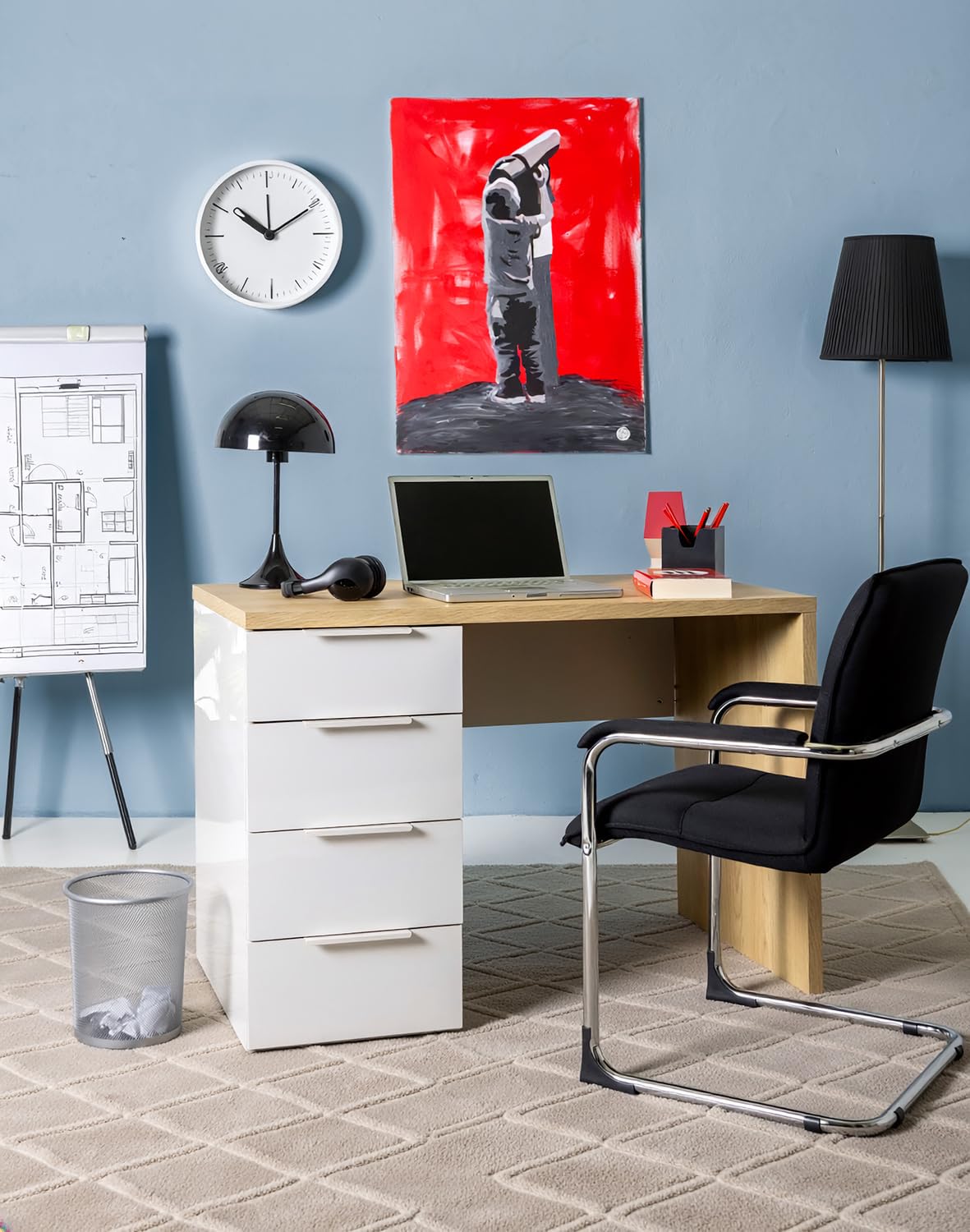 Composad Macchiato Teen scrivania 4 cassetti grigio rovere
