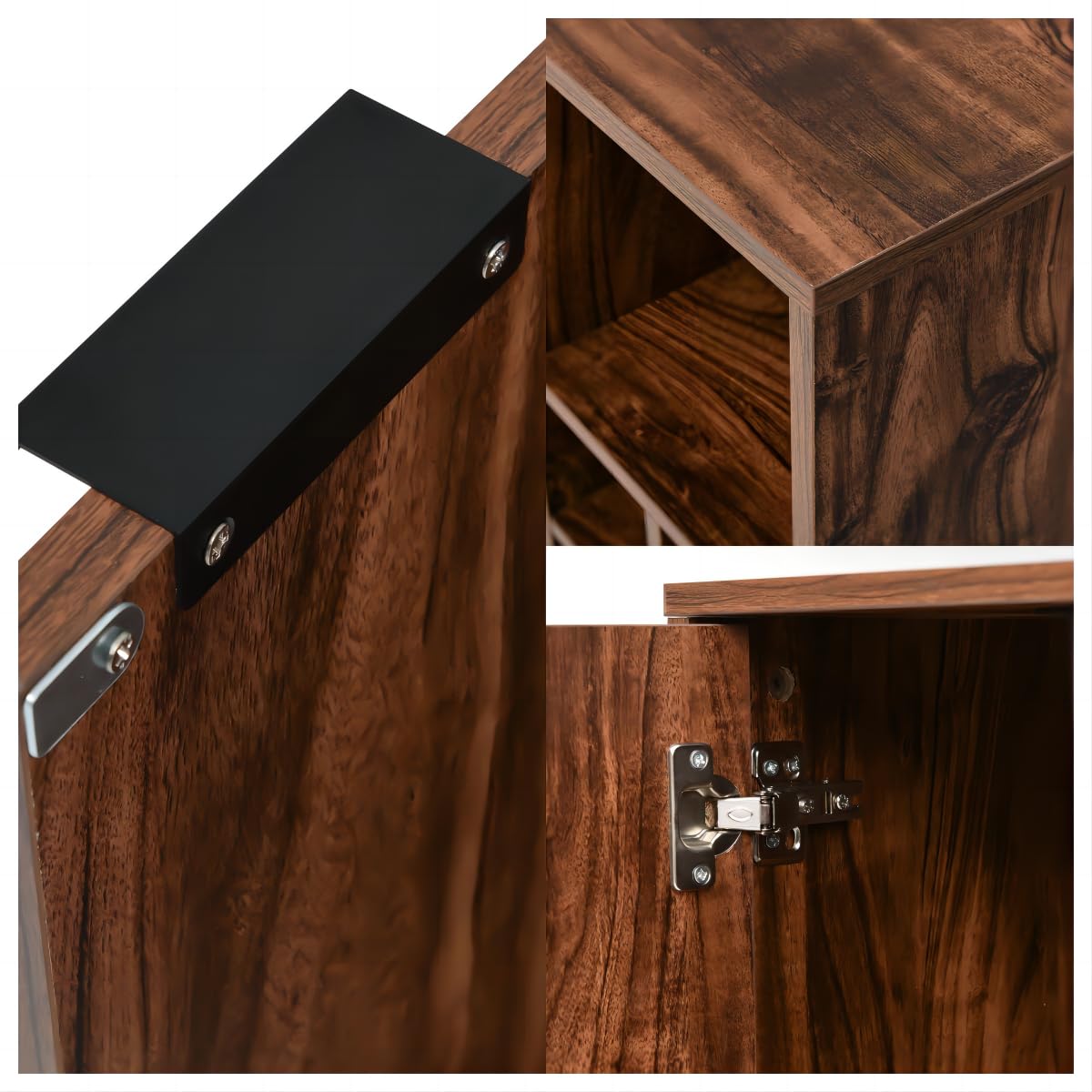 Dolamaní Credenza 86x75x36 cm ebano scuro 2 ante portavino