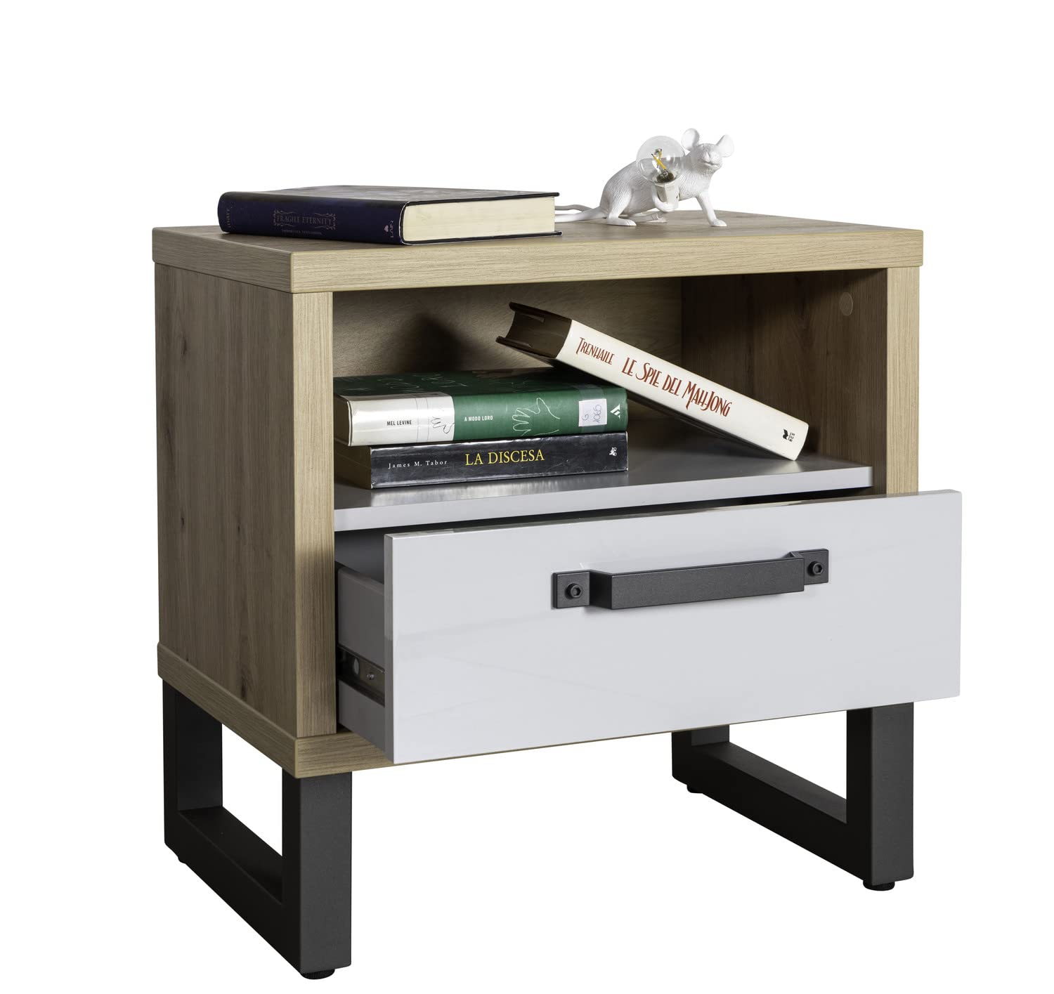 Composad Lafabrica Comodino 1 Cassetto Rovere Grigio