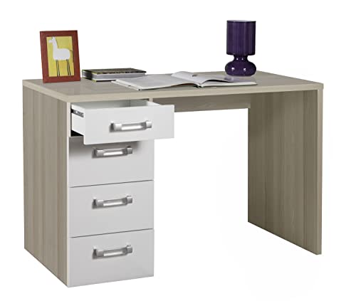 Composad Calisma scrivania 4 cassetti frassino bianco