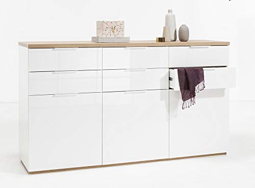 Composad Mundi Credenza 6 Cassetti 3 Ante Rovere Bianco