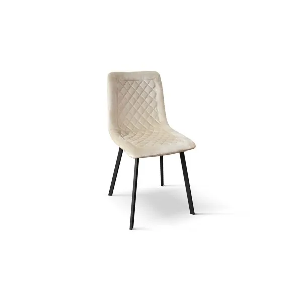 Epocantica sedia in velluto trapuntata gambe nere set 4 velluto