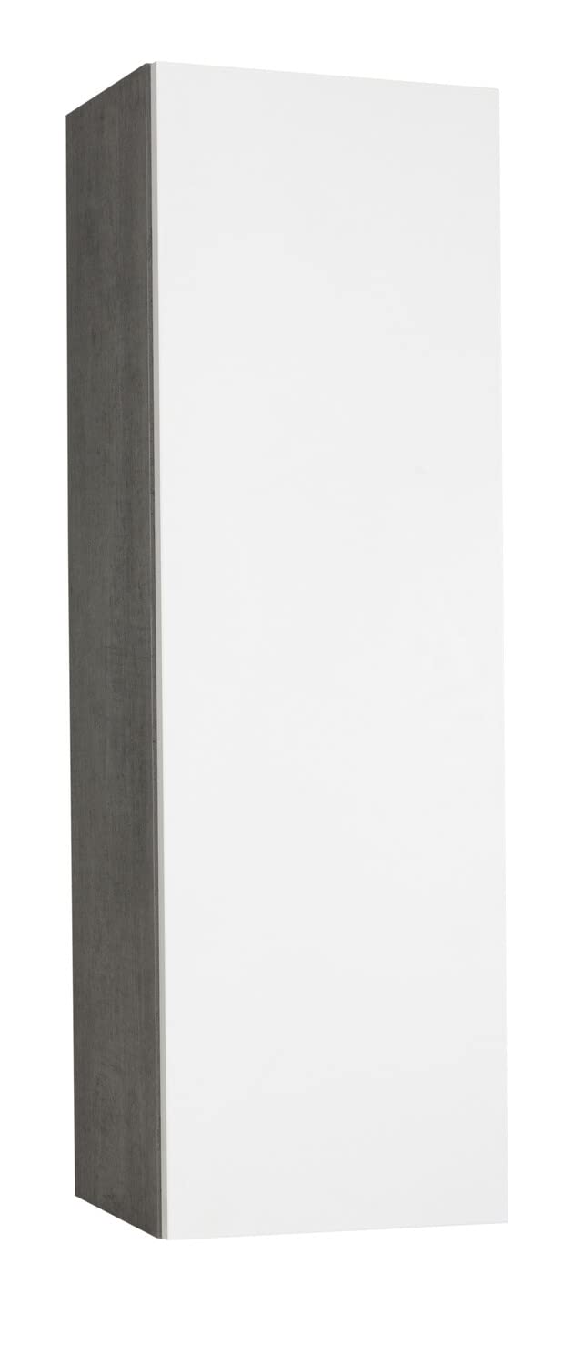 Composad Modello Pensile Verticale 35x110 Bianco e Cemento