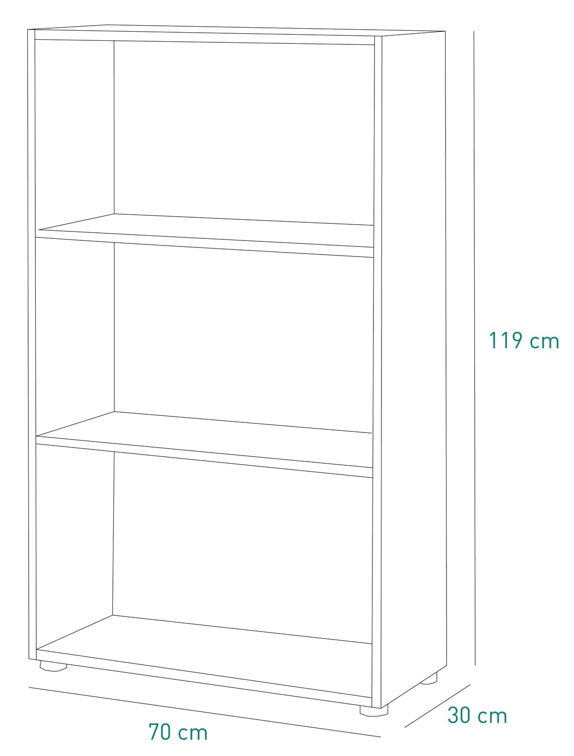 Composad Flow libreria bassa rovere sonoma 70x119x30 3 vani