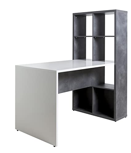 Composad Velata scrivania con libreria 8 vani grigio bianco