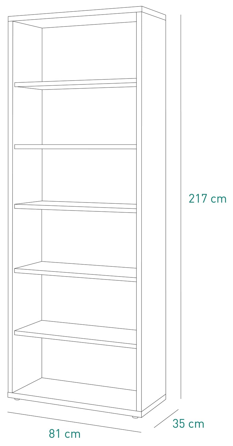 Composad Davinci libreria alta rovere 82x218cm 5 ripiani