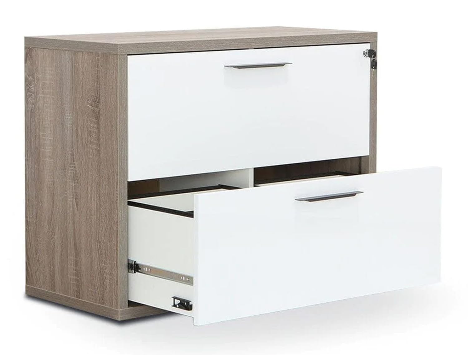 Composad cassettiera ufficio serratura bianco rovere sonoma